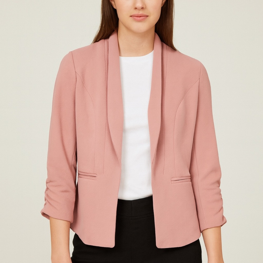 Bar III Women’s Pink Open Front Blazer Jacket Size XXS